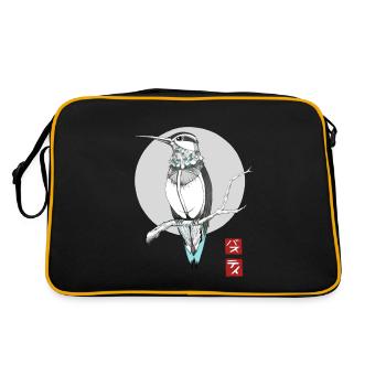 Eisvogel - Retro Tasche - Schwarz/Gold - Hinten