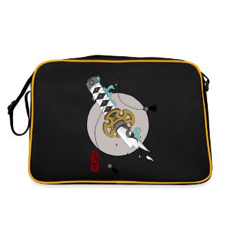 Samurai Katana - Retro Tasche - Schwarz/Gold - Hinten