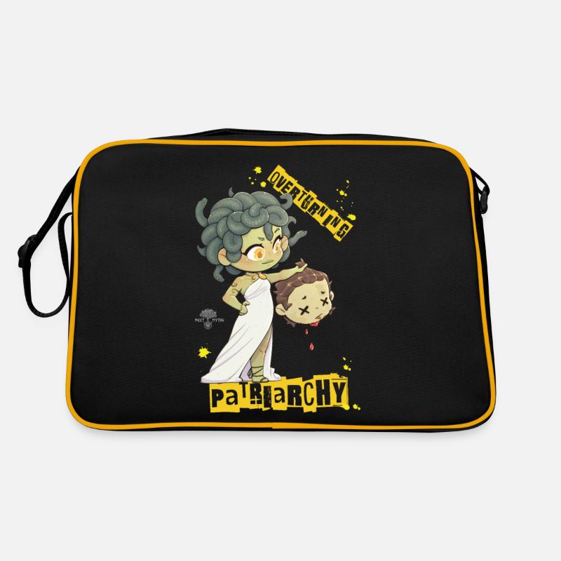Qualle - Retro Tasche - Schwarz/Gold