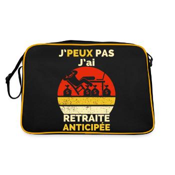 T-shirt Humour J'peux pas j'ai Retraite Anticipée - Sac Retro - noir/or - Dos