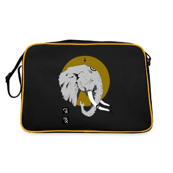 Elefant - Retro Tasche - Schwarz/Gold - Hinten