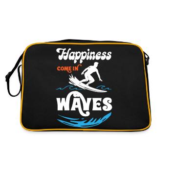 Happiness Comes In Waves Surfing - Retro Bag - black/gold - Back