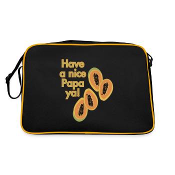 Have a nice papaya! - Retro Bag - black/gold - Back