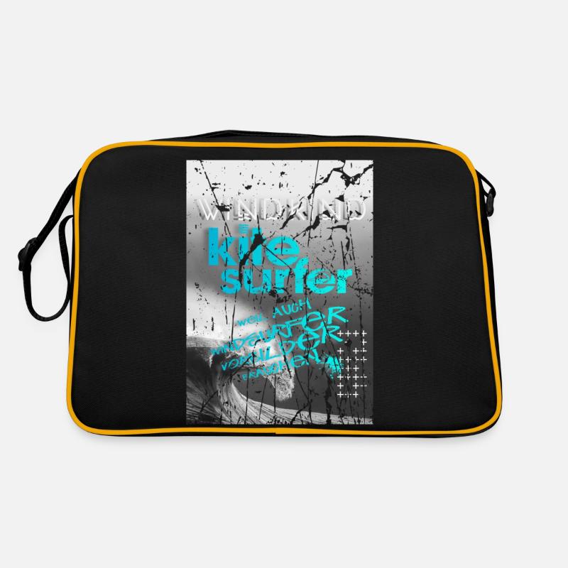 Kitesurfer - Retro Tasche - Schwarz/Gold