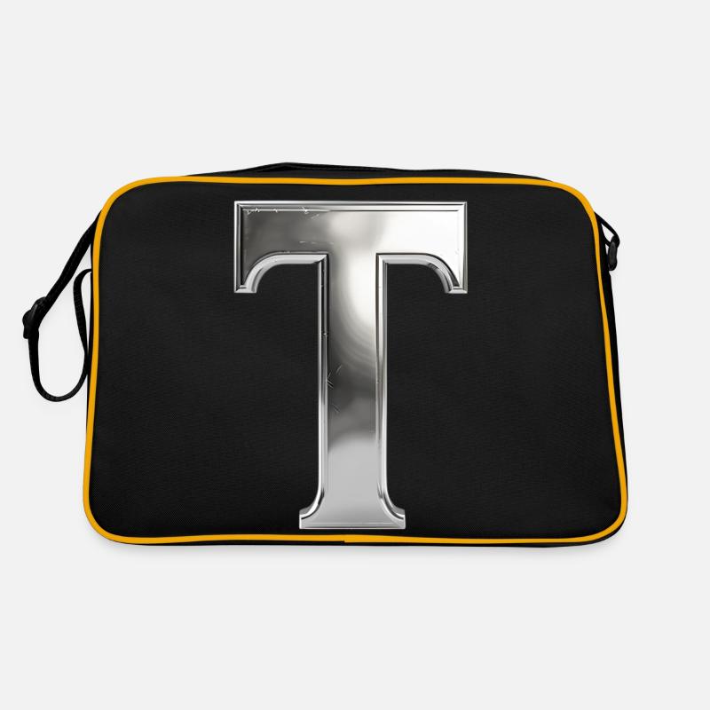 Chrome ,, T " Metallic - Retro Bag - black/gold