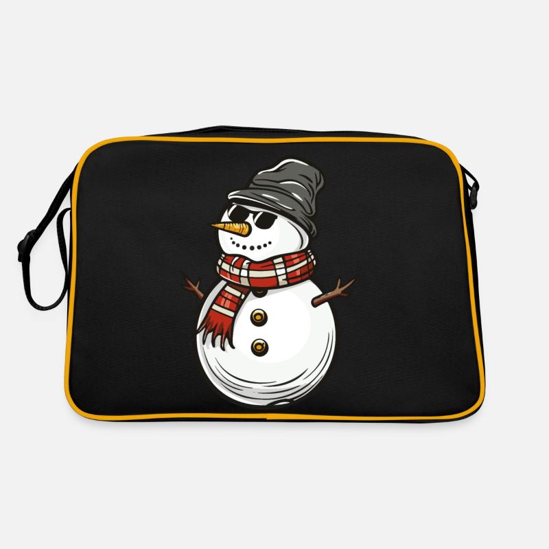 schneemann cool - Retro Tasche - Schwarz/Gold