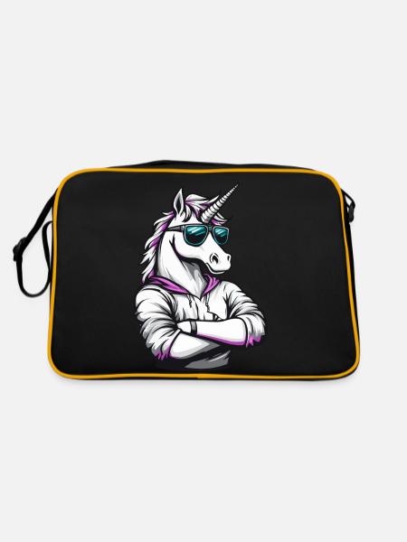 Bande dessinée Licorne - Sac Retro - noir/or - Dos
