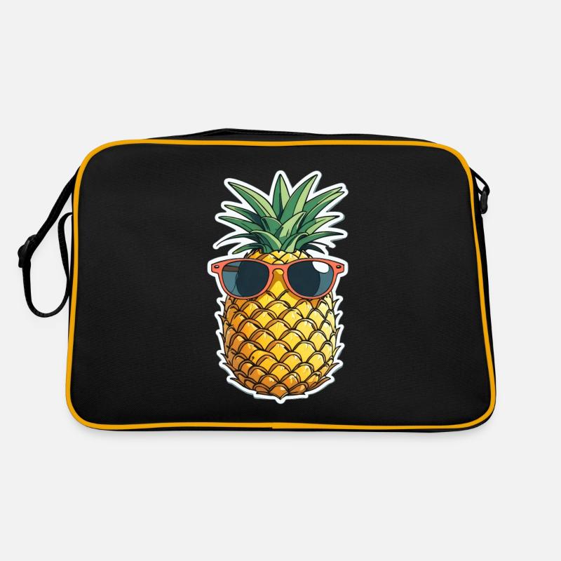 Pineapple with glasses - Retro Bag - black/gold