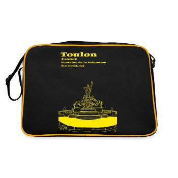 Toulon et sa fontaine - Sac Retro - noir/or - Dos