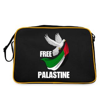 Free Palestine Design – Déclaration pour la paix - Sac Retro - noir/or - Dos