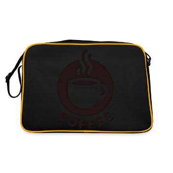 Kaffeetasse Mug coffee - Retro Tasche - Schwarz/Gold - Hinten