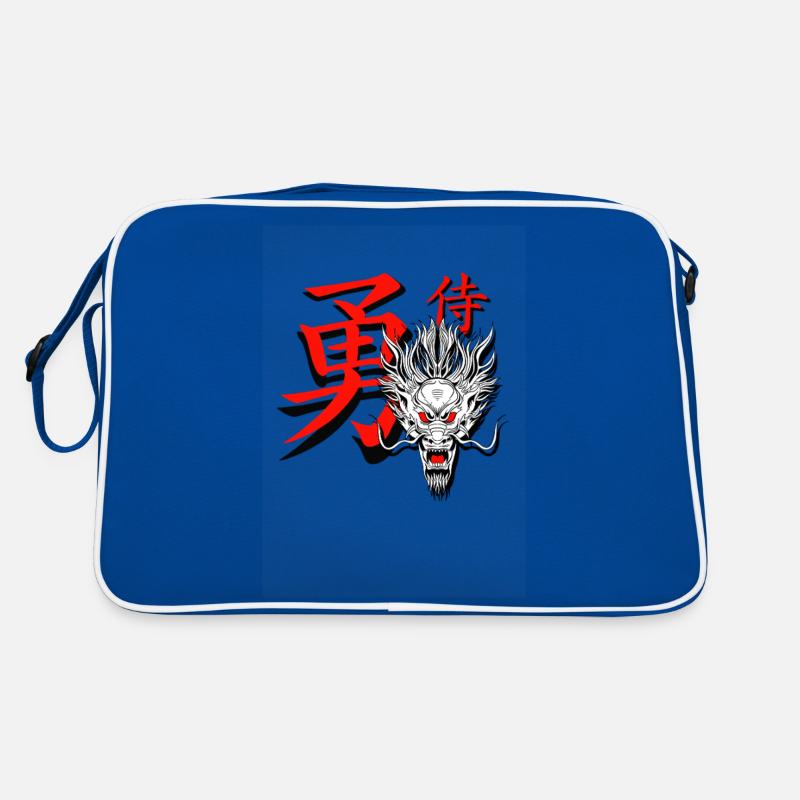 Samurai & Drache – Japan Warrior Design Retro Tasche