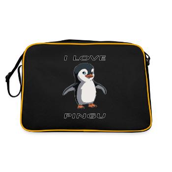 Design de pingouin mignon - Sac Retro - noir/or - Dos