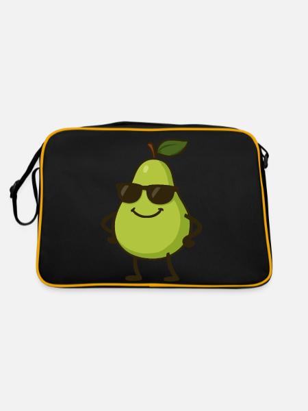 birne comic cool - Retro Tasche - Schwarz/Gold - Hinten