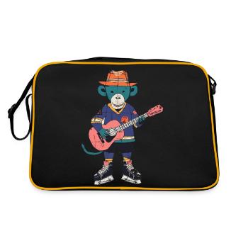 monkey music - Retro Tasche - Schwarz/Gold - Hinten