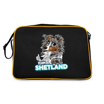 TEAM Shetland - Blue Merle Tricolor - Retro Bag - black/gold - Back