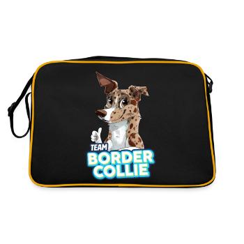 TEAM Border Collie Short Pile - Merle Red - Retro Bag - black/gold - Back