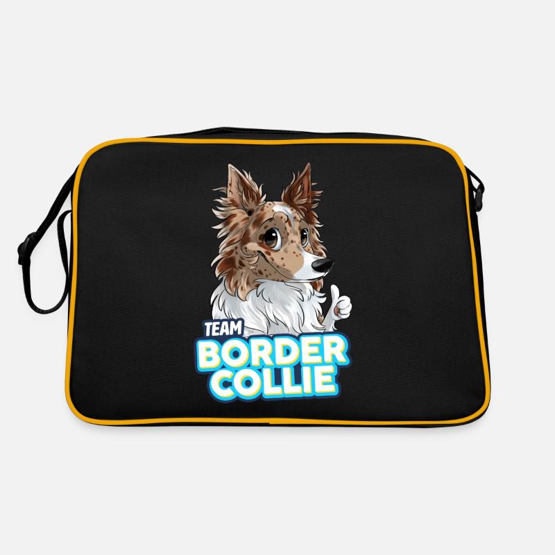 TEAM Border Collie Lo,gs Borsten - Red Merle Retro Tasche