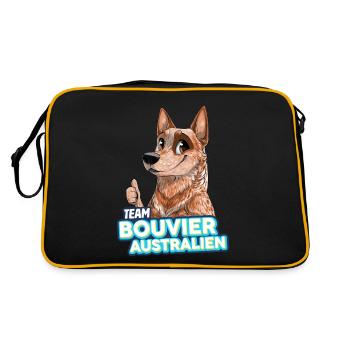 TEAM Australian Cattle Dog - Red - Retro Bag - black/gold - Back
