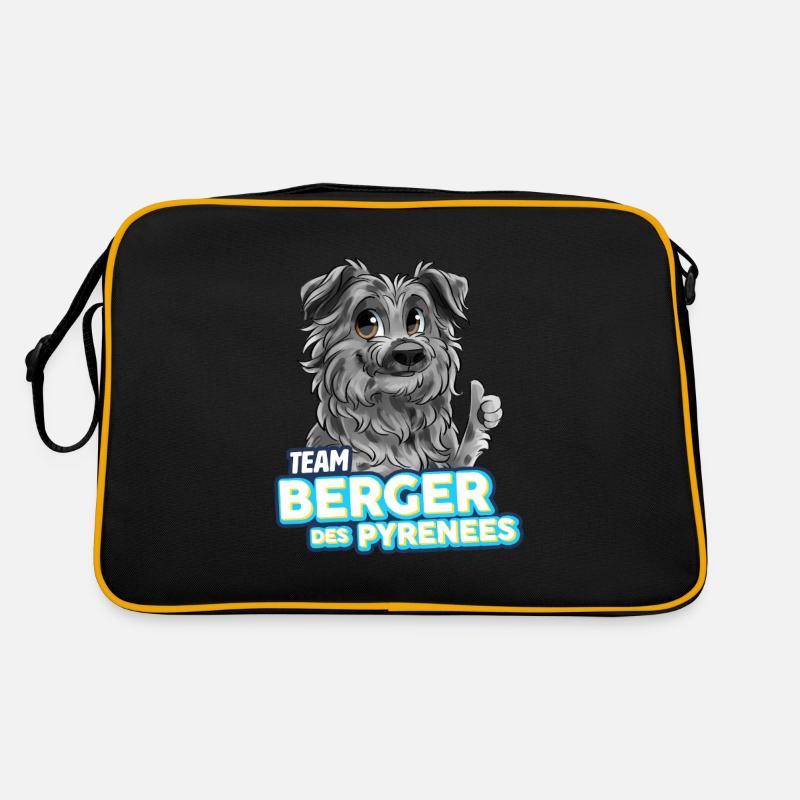 TEAM Pyrenean Shepherd Dog - Harlequin - Retro Bag - black/gold