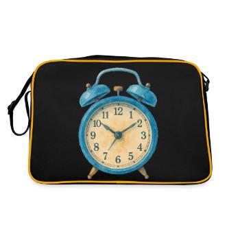 Alarm Clock Watercolor - Retro Bag - black/gold - Back