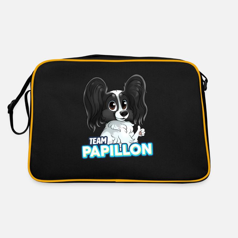 TEAM Schmetterling - Schwarz - Retro Tasche - Schwarz/Gold