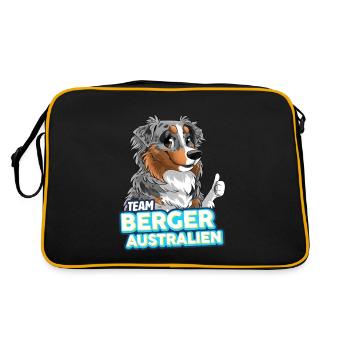 TEAM Australian Shepherd - Blue Merle Tricolor - Retro Bag - black/gold - Back