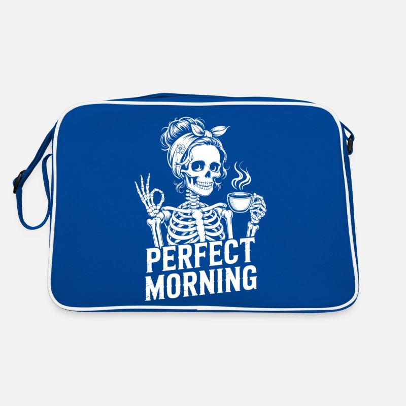 Matinée parfaite avec squelette de café avec cafetière Sac Retro