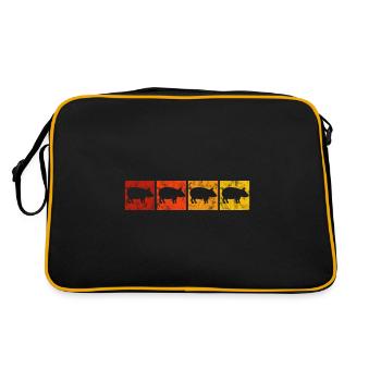 Cochons porcelets rétro sau fermier porcs Eber - Sac Retro - noir/or - Dos