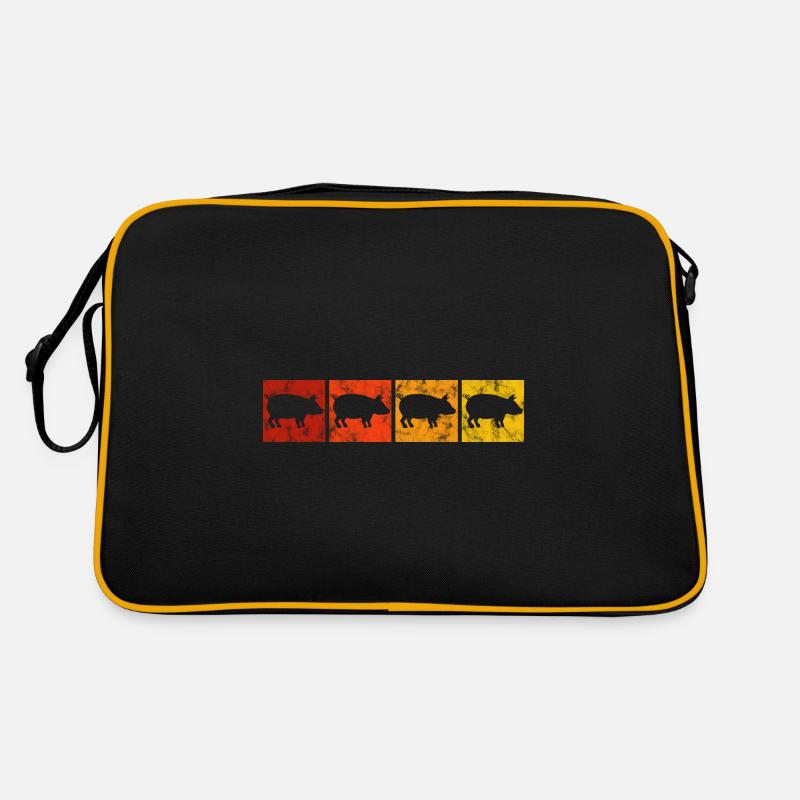 Schweine Schweinchen Retro Sau Bauer Schweine Eber Retro Tasche