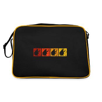 Golfschläger Retro Golfen Golfspieler Golfer Golf - Retro Tasche - Schwarz/Gold - Hinten
