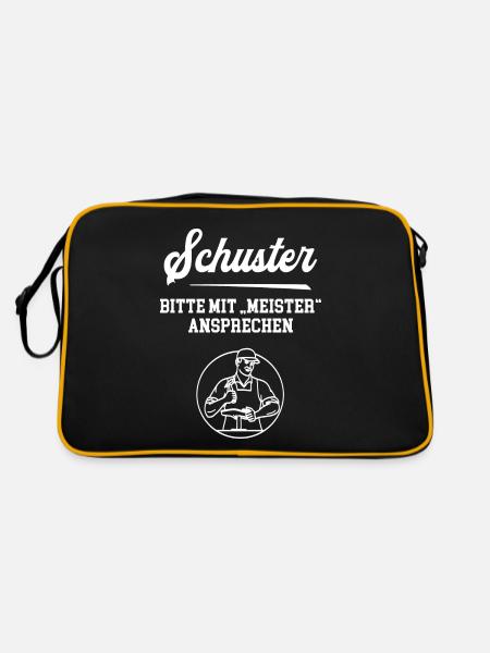Schuster Meister Schustermeister Schuhmacher Chef - Retro Tasche - Schwarz/Gold - Hinten