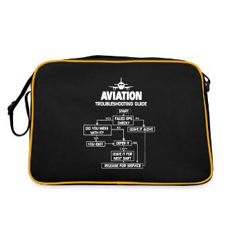 Aviation Troubleshooting Guide Airplane Gift Shirt - Retro Bag - black/gold - Back