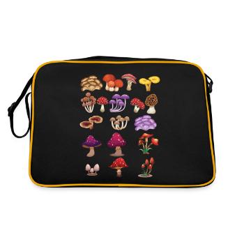 Champignons Champignons Champignons Collection Forêt Cadeau - Sac Retro - noir/or - Dos