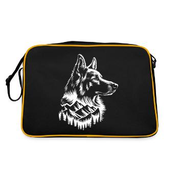 Visage Chien Berger Allemand Montagne - Sac Retro - noir/or - Dos