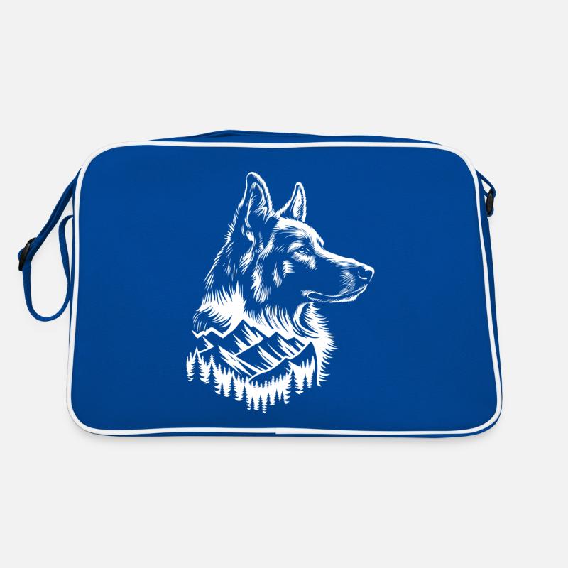 Face Dog German Shepherd Mountain Retro Bag