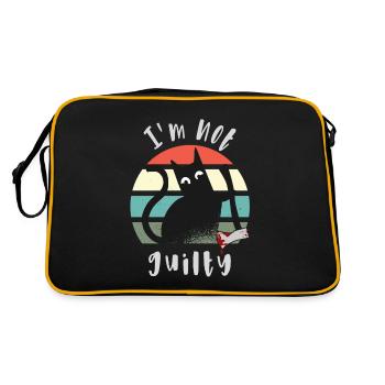 I'm not guilty, Innocent Cat with axe - Retro Bag - black/gold - Back