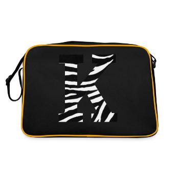 Letter k zebra - Retro Bag - black/gold - Back