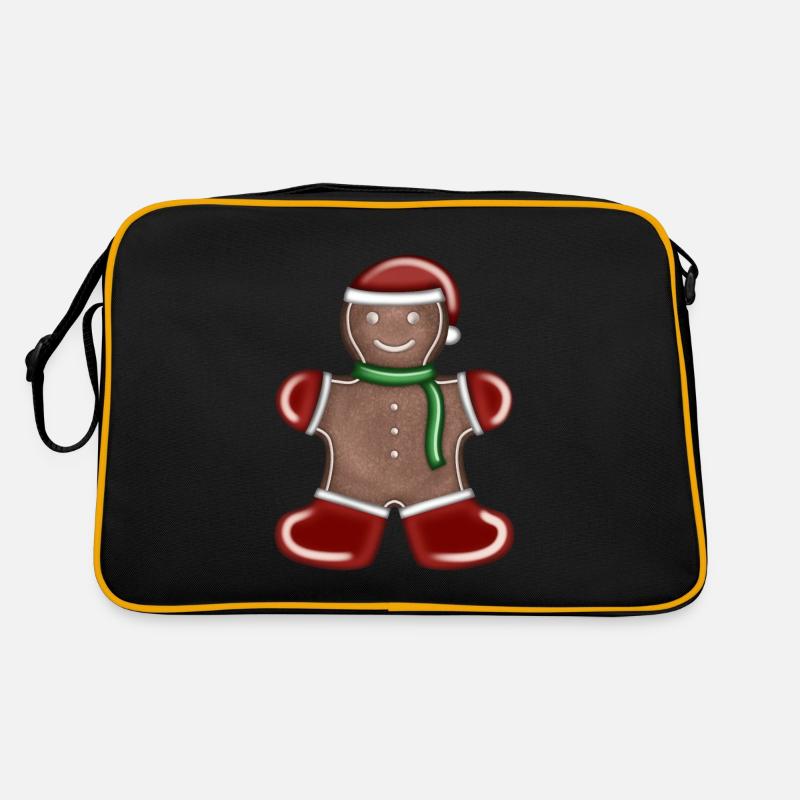 Lebkuchenmann als Weihnachtsmann Retro Tasche