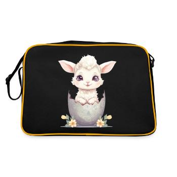 sweet lamb in eggshell - Adorable - Retro Bag - black/gold - Back