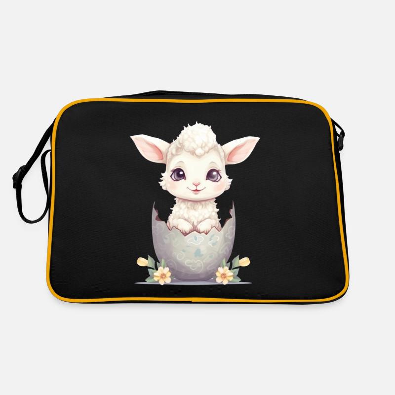 sweet lamb in eggshell - Adorable Retro Bag