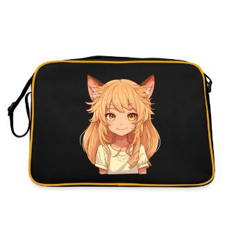 Kemonomimi Anime Manga Kawaii Chibi Girl Personnage - Sac Retro - noir/or - Dos