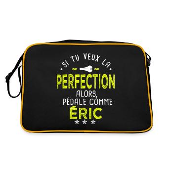 eric si tu veux la perfection à vélo cycliste - Sac Retro - noir/or - Dos