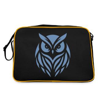 Hibou des bois sage : art de la silhouette de hibou fauve - Sac Retro - noir/or - Dos