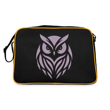Hibou des bois sage : art de la silhouette de hibou fauve - Sac Retro - noir/or - Dos
