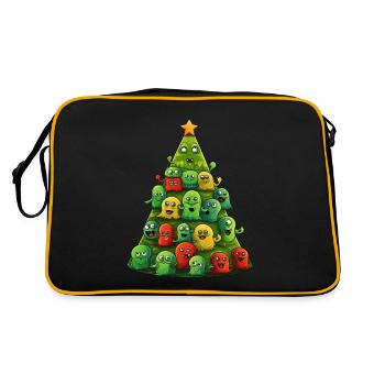 Whimsical Christmas Aliens - An Extraterrestrial - Retro Bag - black/gold - Back
