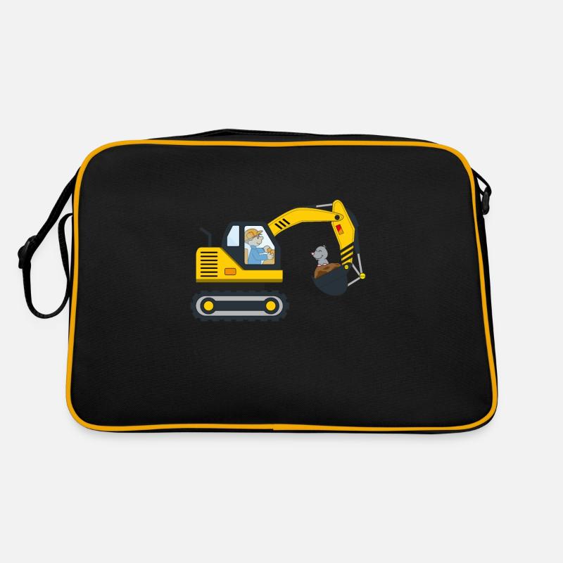 Bagger Baustelle Berufe Baggerfahrer Geschenk Retro Tasche