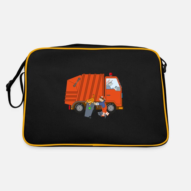 Müllauto Berufe Müllmann Müllwagen Müllabfuhr Retro Tasche