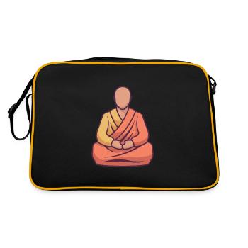 A Monk Practicing Yoga - Retro Bag - black/gold - Back