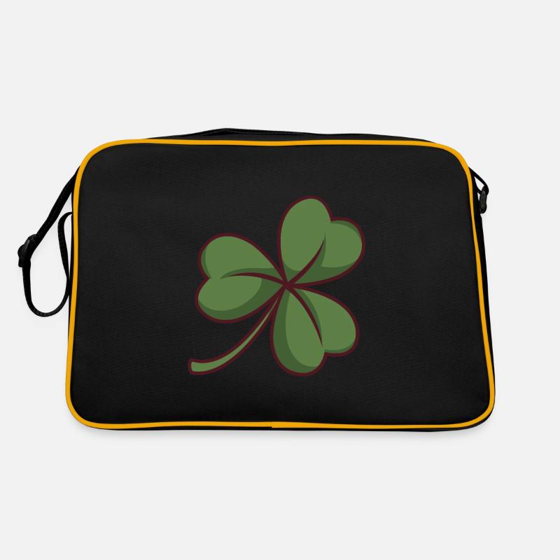 Green Three Leaf Clover Retro Bag